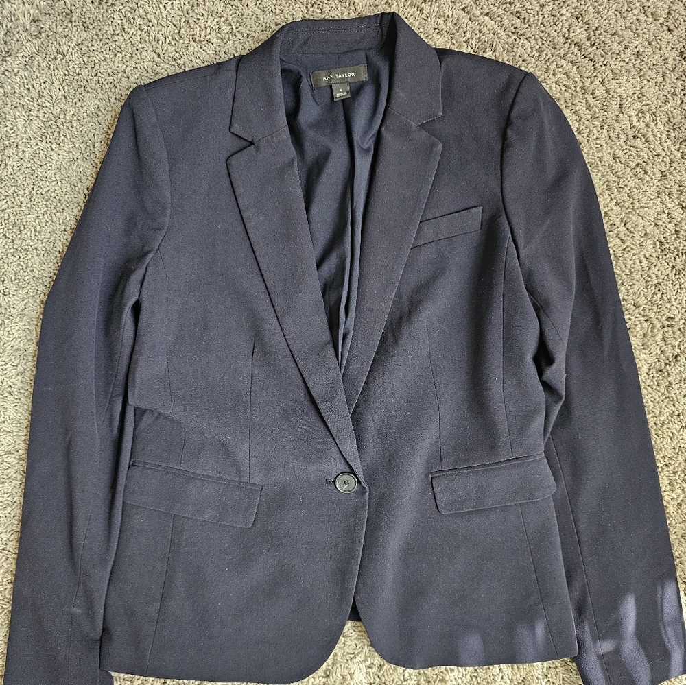 Ann Taylor Navy Womens Blazer